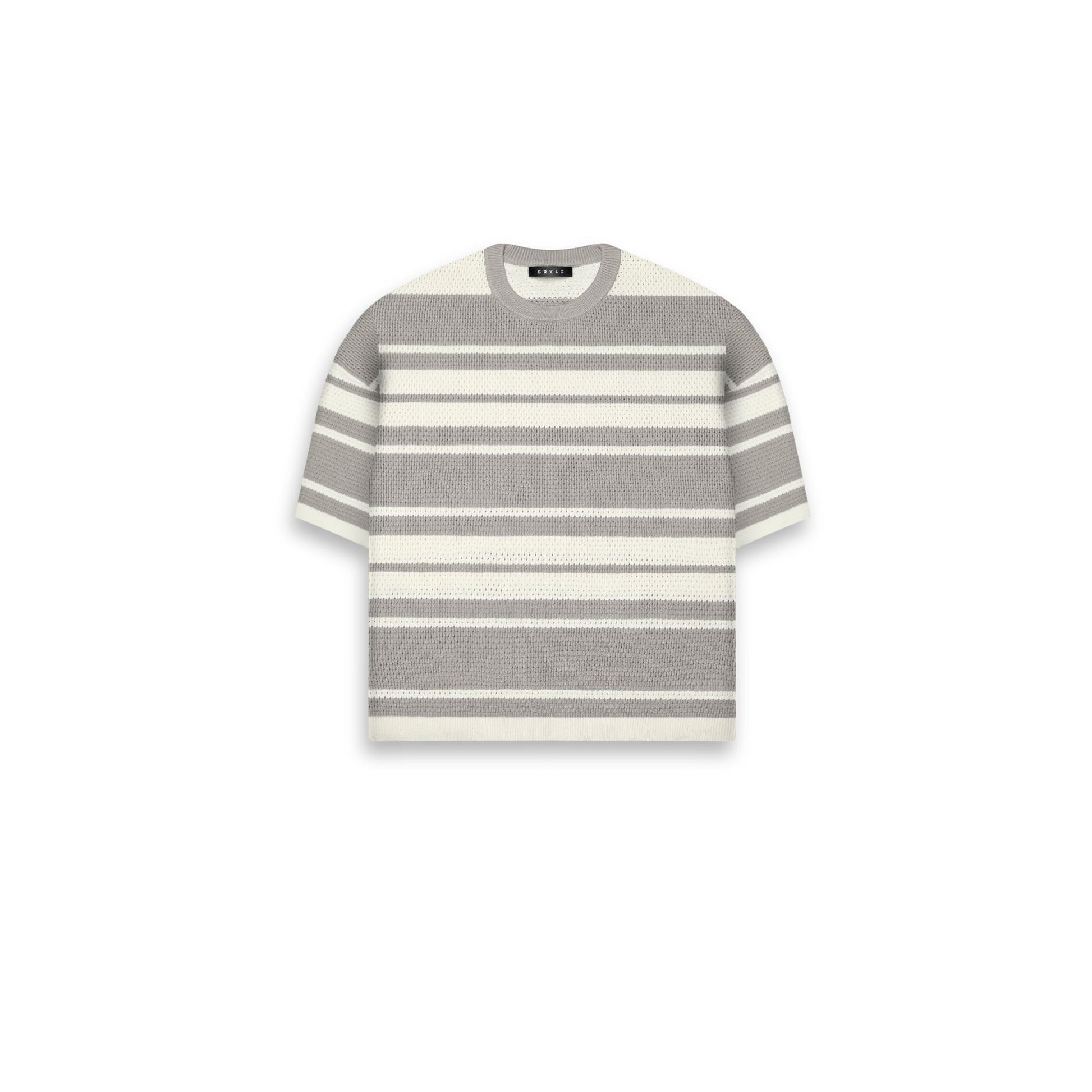 Relaxed Knit Striped Shirt - Steel