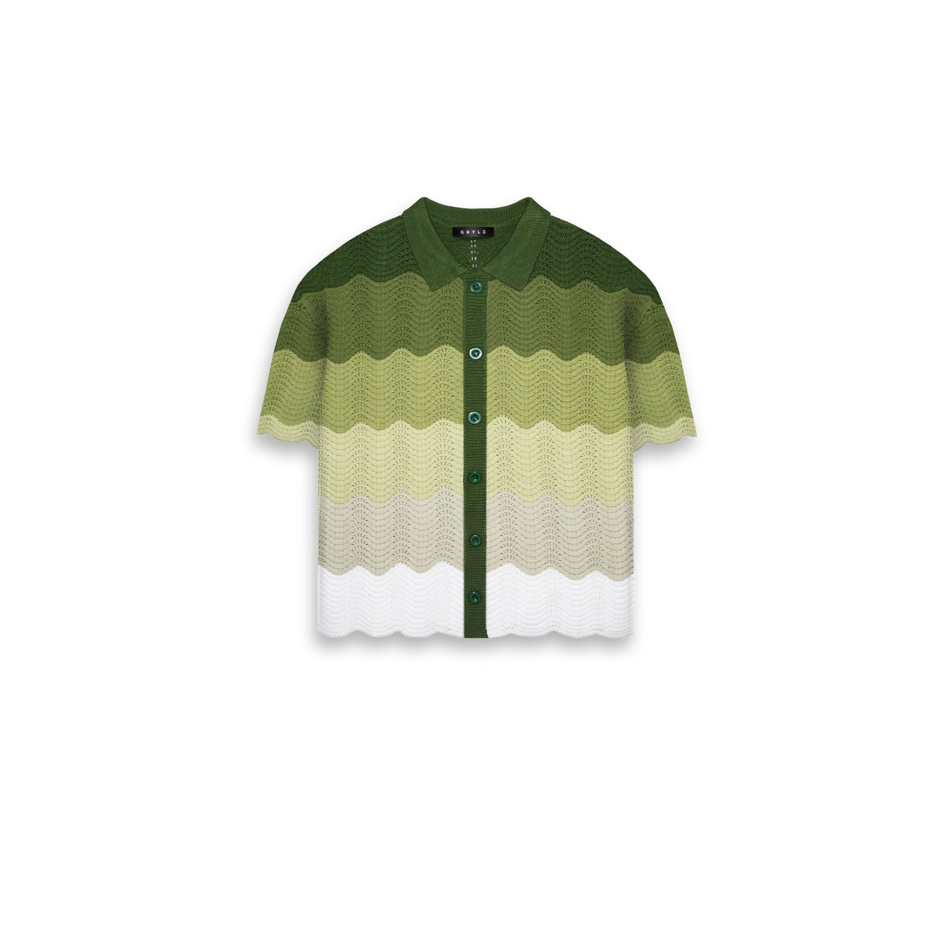Shale Knit Gradient Shirt-Palm Green