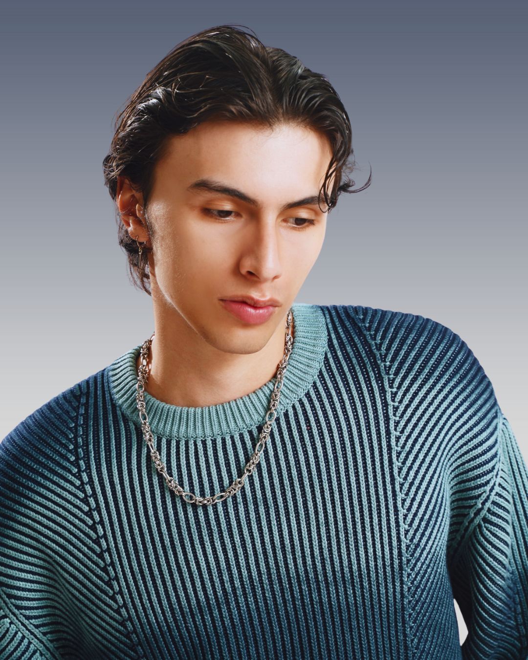 Space Dye Boxy Knit Sweater