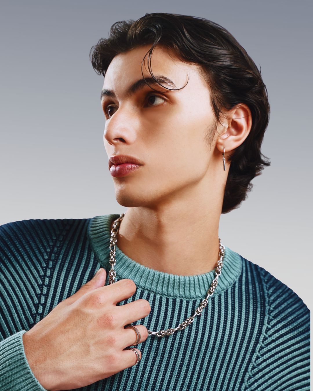 Space Dye Boxy Knit Sweater