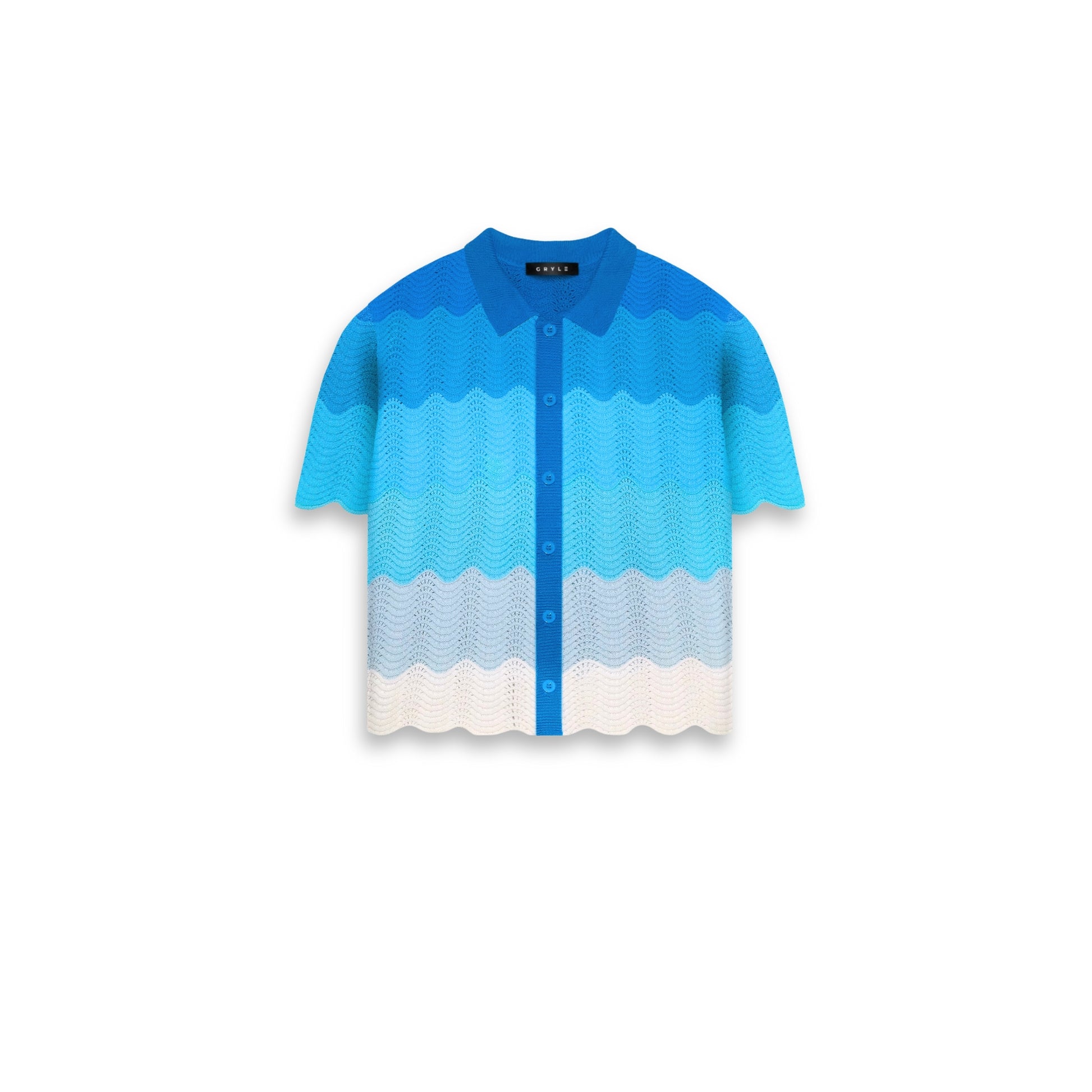 Shale Knit Gradient Shirt- Ocean Blue